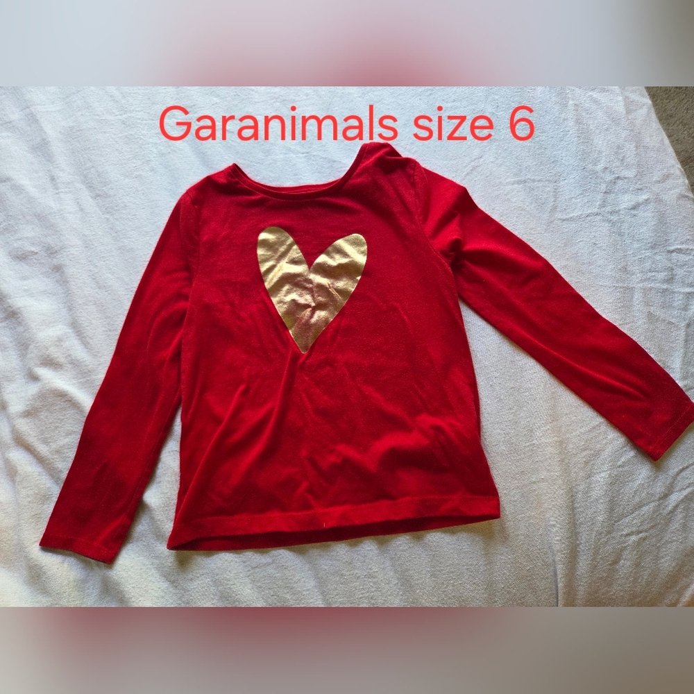 Garanimals Red Long Sleeve Tee with Gold Heart